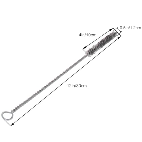 Image of Steel Wire Tube Brushes, Stainless Steel, 0.5 inch Diameter, 12 inch Length, 5pcs
