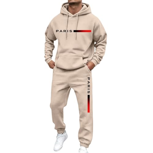 Sweatsuit for Men Fleece Hoodie Workout Pants Joggers Two Piece Sets - image 5