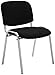 Produktbild CLP Konferenzstuhl Ken Chrom mit hochwertiger Polsterung und Stoffbezug I Stapelstuhl mit robustem Metallgestell in Chromoptik, Farbe:schwarz