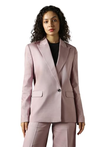 Image of High Star Women Solid Longline Length Oversized Notch Lapel Collar Full Sleeve Blazer