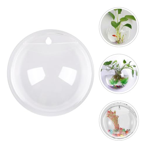 Aquarium mural rond acrylique suspendu DOITOOL pot de fleurs decoration