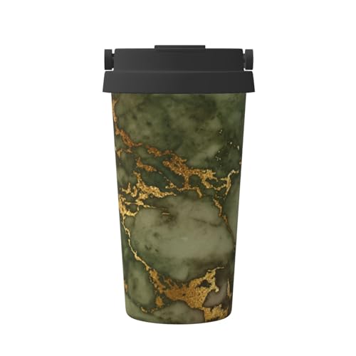 水筒 軽量 魔法瓶 豪華な緑と金の大理石のパーティー ステンレスボトル 直飲み 500ml 保温 保冷 ドリンクカップ 直飲み 洗いやすい 通学 遠足 旅行 漏れ防止