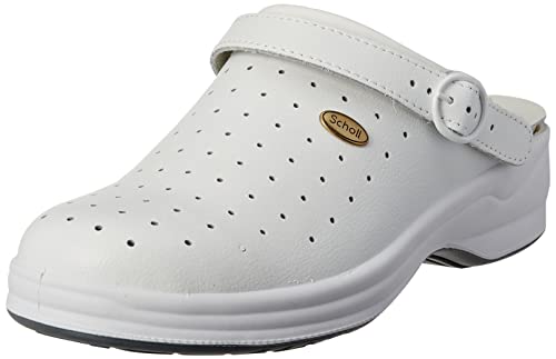 Scholl New Bonus Punched, Zapatos Profesionales, Unisex adulto, Blanco, 38 EU