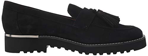 Franco Sarto Womens Carolynn Lug Sole Loafer With Tassel Detail , Black Suede, 7.5 #TOP5