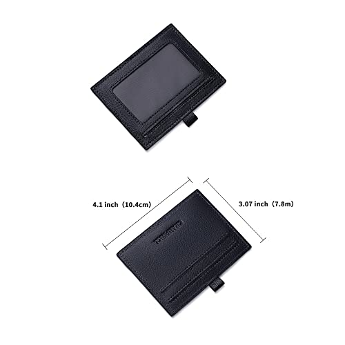 Mens Genuine Leather Zipper Wallet RFID Secure Large Capacity Multi-card Leather Wallets for Men and Extract card (Bluish grey)3