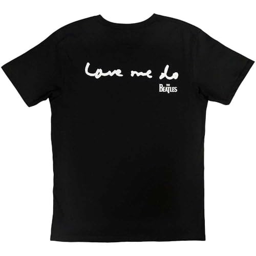 Men’s Beatles Now & Then (Back Print) Slim Fit T-Shirt Black - Les Beatles, Paul McCartney, John Lennon, RIngo Starr, George Harrison Men's Beatles Now & Then (Back Print) Slim Fit T-Shirt Black