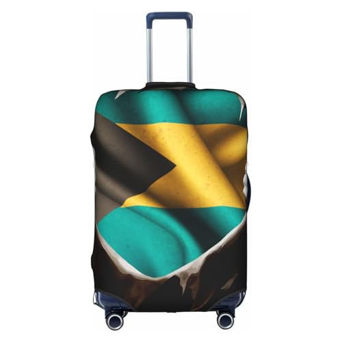 Travel Luggage Cover Vintage Torn Broken Bahamas Bahamian Flag Fashion Washable Baggage Suitcase Protector Fit For Luggage Small