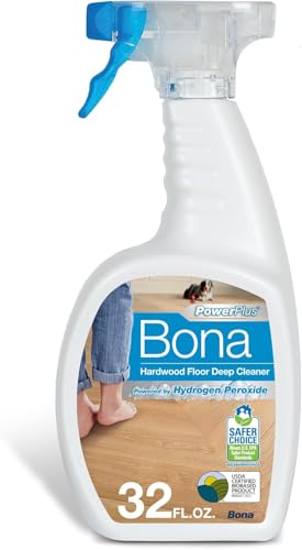Bona PowerPlus Hardwood Floor Deep Cleaner Spray - 32 fl oz - Refillable - Oxygenated Formula and Residue-Free Floor Cleaning Solution - for Wood Floors
