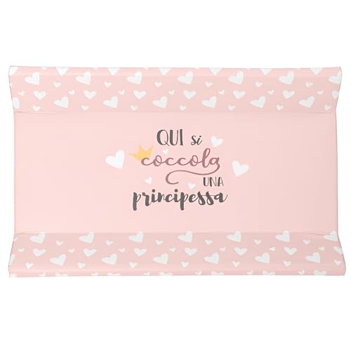 Kikido Universal-Wickelauflage – 82 x 47 x 10 cm – Prinzessin – weicher Stoff mit Schaumstoffpolsterung, leicht zu waschen und mit zwei Sicherheitsgurten