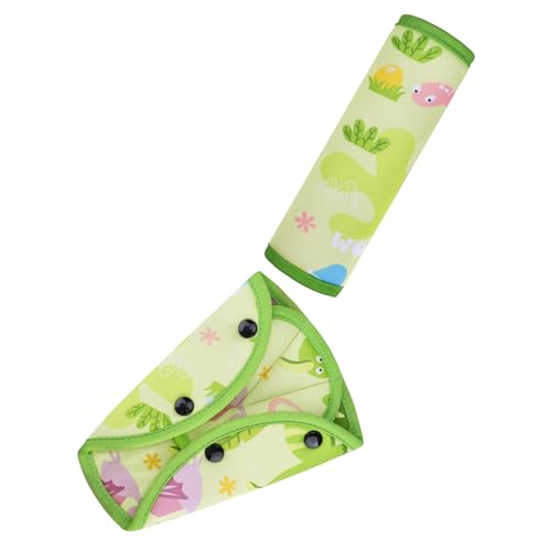 COOLBEBE Kids Seat Straps Cover Pad Child Shoulder & Belly Comfort Cushion Set Universal Seat Strap Cover for Booster Strollers High Chairs Green