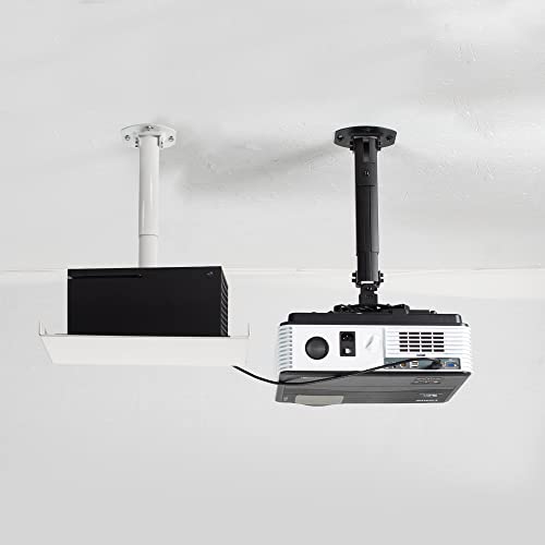 Image of VIVO Universal Ceiling Extending Projector Tray Mount, Height Adjustable Projection, No Hole Installation, Hidden Cable Routing, White, MOUNT-VP08W