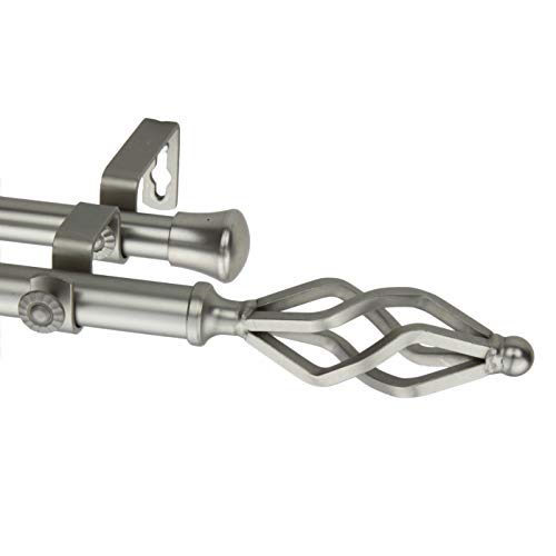Rod Desyne Doppelstange für Eckfenster, Marquiseschliff, 71,1–122,9 cm, Nickel satiniert