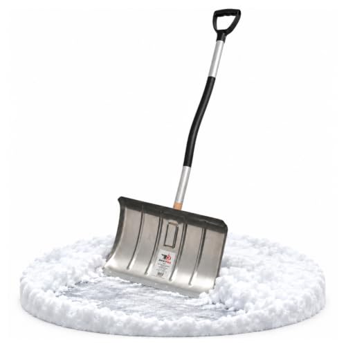 SHW-FIRE Alu-Schneeschieber 50 cm mit Ergonomischem Stiel und...