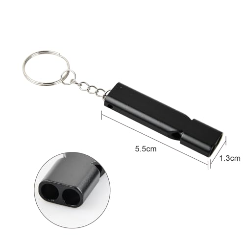 6 Stück Trillerpfeife, Signalpfeife Trillerpfeife Laut Notfall, Trillerpfeifen Metall Notfallpfeife mit Schlüsselanhänger, Schiedsrichter Outdoor Notfall Survival Pfeife für Camping Jagen Wandern – Bild 3