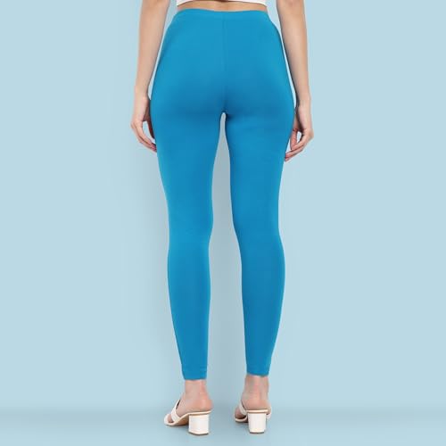 Image of ONE SKY Women Full Length Leggings | Cotton Modal Spandex Blend | High Waist Stretchable & Bio-Washed Fabric | Colour-Lock Technology | Comfortable Leggings for Women