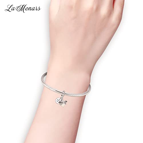 Lamenars Nature Clover Ladybird Flamingo Ladybug Charm For Bracelets 925 Silver Pendant Beads For Necklaces Dangle For Mother's Day Birthday Christmas Gift (Sparkling Fireflies) #TOP1