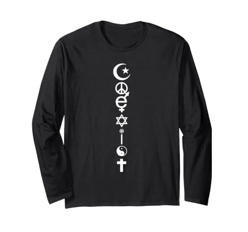 Symbole Religieux coexistant, Paix, tolérance, athée, Droit Humain Manche Longue