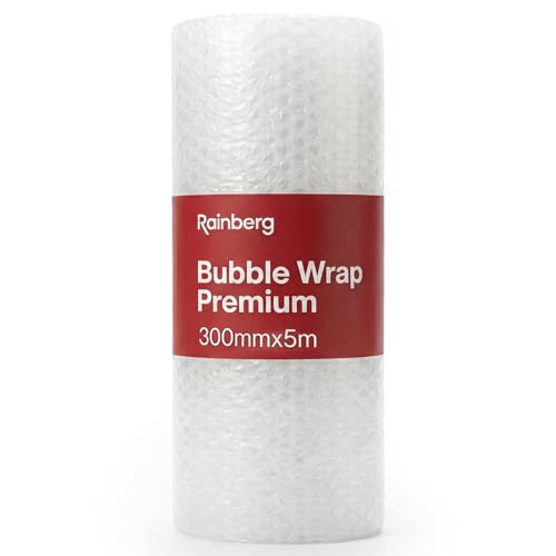 Rainberg Bubble Wrap Roll 300mm x 5m Air Bubble Wrap for Moving House Essentials Fragile Items Storage Shipping Protection Recyclable Eco-Friendly Packaging Material
