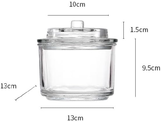 厚肉透明ガラス浅漬缶、密封構造、圧菜付き、重石付き、漬物用、キムチ用 (ガラス,13*13*9.5cm)