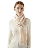 Jushkune Cashmere 100% Scarf Winter Schal Kaschmir groß Kaschmirschal 30 * 180cm lang weich Creme