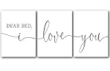 Dear Bed, I Love You Unframed, 18 x 24 Inches, Set of 3, Posters, Minimalist Art Typography Art, Bed