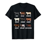 Type of Cow Breed Cattle Collection West Bulls Angus Farmer T-Shirt