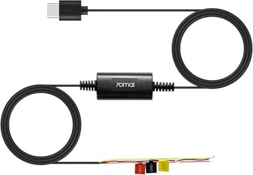 70mai Hardwire Kit, 10ft Mini USB for 70mai Car Dash Cams, 12V-30V to 5V/2.4A, Low Voltage Protection, 24 Hour Parking Surveillance Power Supply for 70mai Dash Cam X200, M500