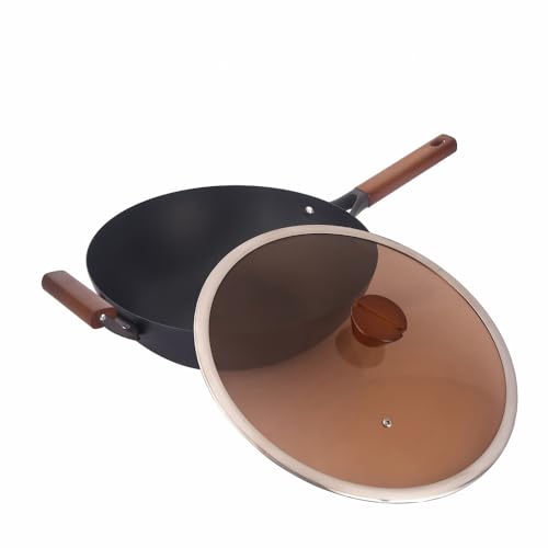 Wok de acero aleado con mango desmontable 34 cm miniatura 2
