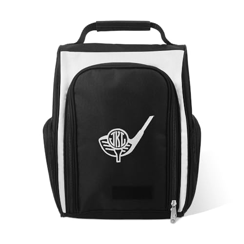 Personalized Golf Shoe Bag, Custom 10 Colors Embroidered Name and Pattern Golf Shoe Carrier Bag with Carrier Handle Father's Day Gift
