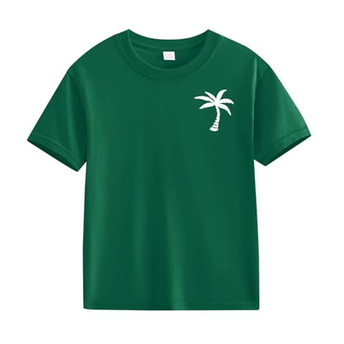 Kids Coconut Tree Print Tees Boys Girls Comfortable Soft Basic T Shirt Youth Classic Short Sleeve Sweatshirt Tops