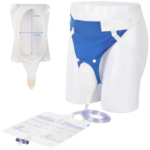 2026 Upgraded Urine Collection Bag Reusable Condom Catheters with 1000ml & 2000ml Drainage Bags Portable Wearable Urinary Drainage System for Elderly Men
