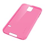 LUVVITT Galaxy S5 Case, [Frost] Soft Slim Transparent TPU Rubber Case Flexible Shock Absorbing Cover for for Samsung Galaxy S5 - Transparent Pink