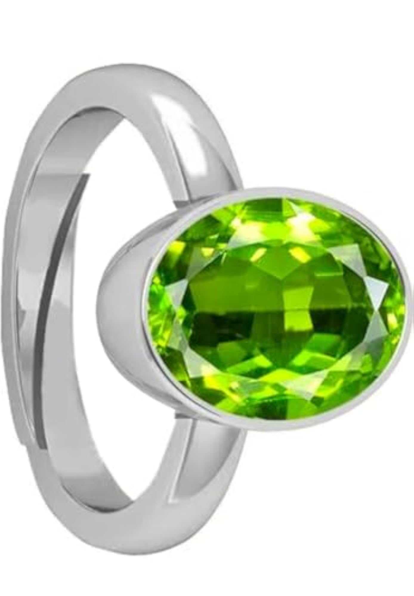9.65 Ratti Oval Cut Peridot Ring, Genuine Birthstone