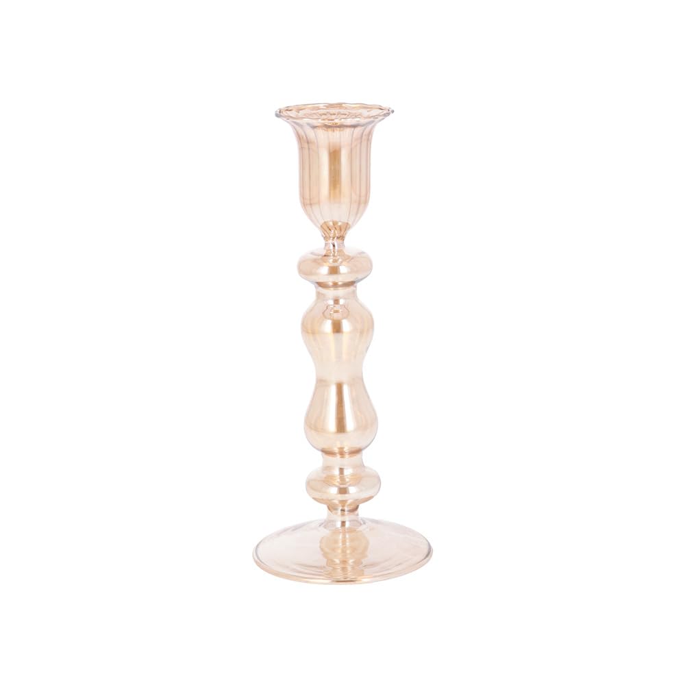 Gisela Graham Gold Lustre Glass Candlestick