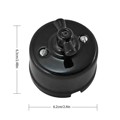 Bouton de commande céramique noire pour rénovation authentique