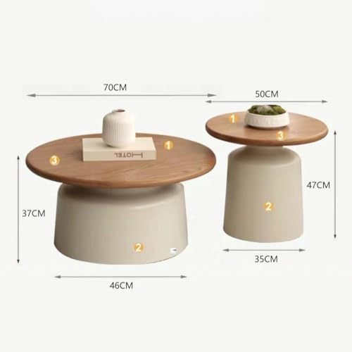 BACKOLU しいラウンドコーヒーテーブル 木製ームサイドソファロ 円形おしゃれ コーヒー coffee table center table for living room リビングルーム リビングルーム オフィス ホテルなどに最適です (大型 70cm,黒ベース) [3]