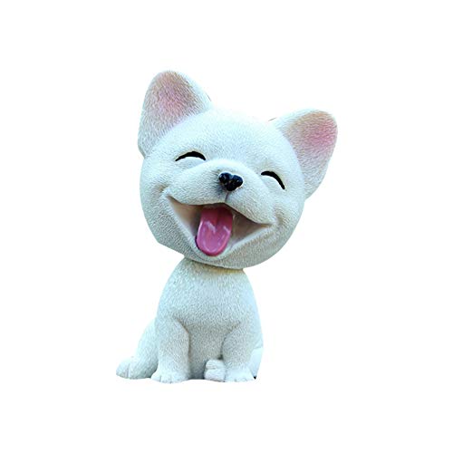 AzuNaisi Auto Verzierungen Netter Kopf schütteln Wackelhund Welpen Figuren Wackelkopf Hund Puppe spielt Auto Innendekoration Geschenke (Französisch Bulldog) Autoaccessoires