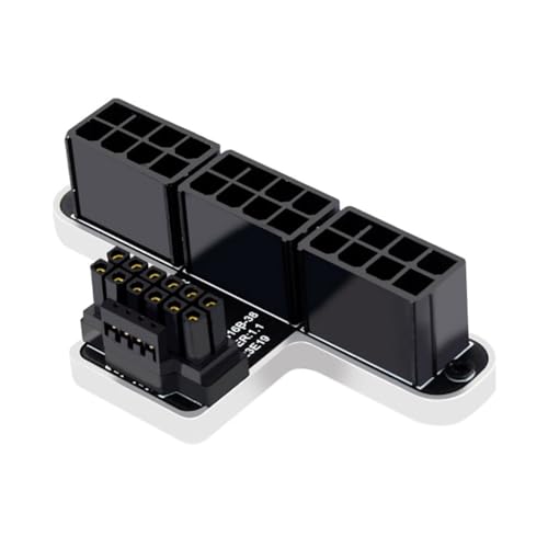 Yuattory ATX3.0 12VHPWR 12+4P 600W 180 grados Conector de dirección asistida macho a hembra 3x8Pin a serie 40, tipo B, plateado, fácil de instalar, fácil de usar