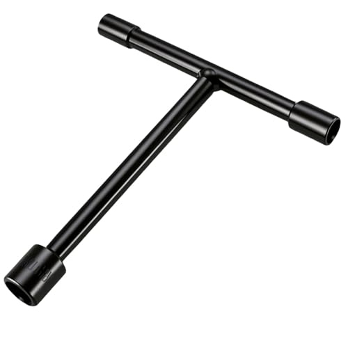 Image of 3-Way T-Handle Wrench Removable 8mm 10mm 12mm Sockets for Repairing Bicycle, Car,Motorcycle,Durable Powder Coated Black Finish