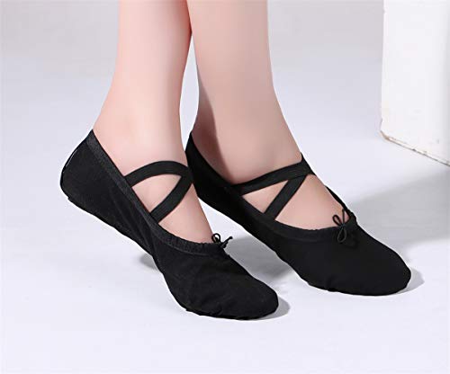 Missfiona WBALLET5_020 Women'S Ballet Practice Ballroom Dance Shoes Canvas Belly Slippers Split-Sole thumb #4