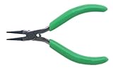 Xcelite RN54 Round Nose Pliers with Green Cushion Grip, Smooth Jaw, 4-1/2