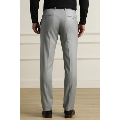 Image of Van Heusen Men's Mid Rise Slim Fit Durapress Flat Front Trousers | Superior Comfort | Auto-Flex Waist Band | Soft Touch