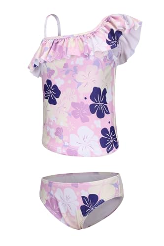 Image of Girls Two Piece Swimsuits Hawaiian Ruffle Tankini Swimwear Bathing Suit Set