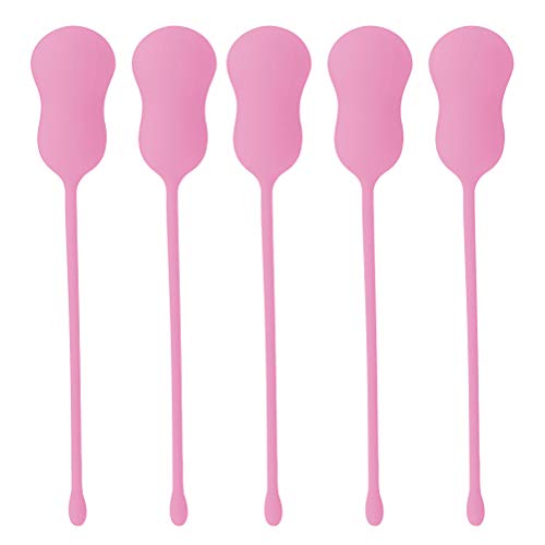 HEALLILY 5 peças de bola de encolhimento feminina vaginal haltere de silicone para exercícios (rosa)