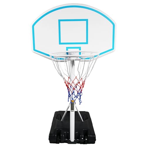 GOWE Poolside Basketball Hoop Portable Swimming Pool Basketball System Height Adjustable 3.1ft-4.7ft with 36