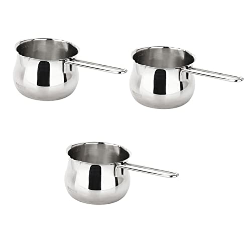 OTQEFTN 2 Pcs Frying Pan Set Coffee Candy Coffee Heater Fondue Cheese Stainless Steel Stock Pot Melting Pot Cooking Melt Pan Kitchen Baking Pan Heating Pan Thermal Jug