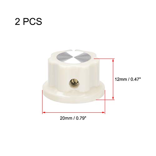 Uxcell A19082200UX0090 2Pcs 6.4Mm Shaft Hole Potentiometer Volume Control Rotary Knobs Effect Pedal Knobs Beige thumb #1