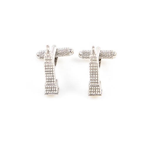 MRCUFF Empire State Building NYC New York City Pair Cufflinks in Presentation Gift Box & Polishing Cloth3