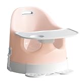 LINXAS ベビーチェア ローチェア ハイチェア 赤ちゃん用 お食事椅子 離乳食 テーブルチェア カート付き 持ち運びやすい(ピンクベージュ、基本セット)
