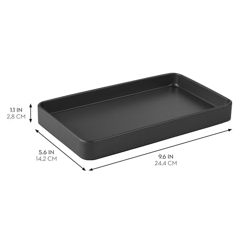 Plateau InterDesign noir pour ne plus perdre vos clés et cosmétiques